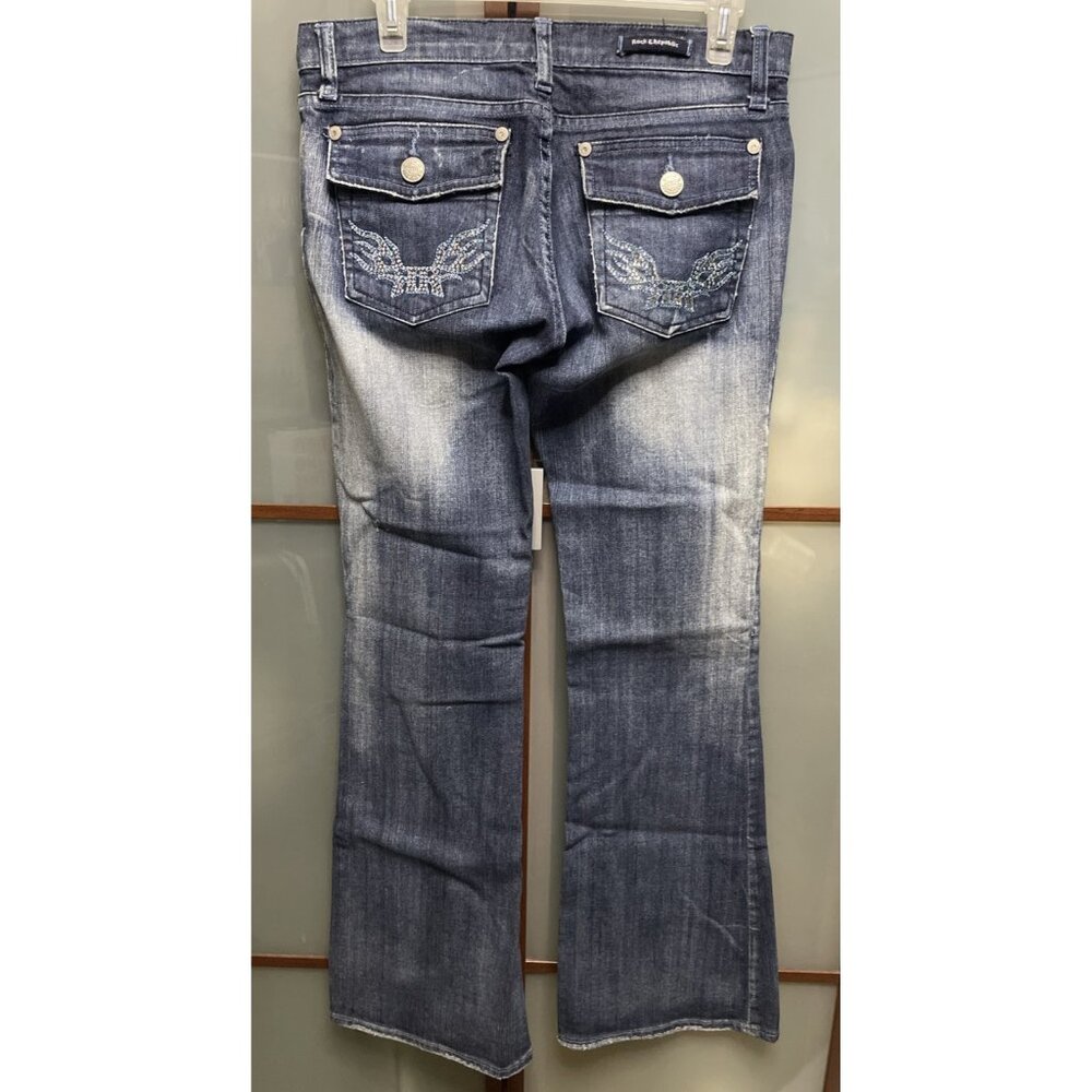Rock & Republic Stevie Vintage Y2K 90s Blue Rhinestone Pockets Denim Jeans Sz 29